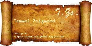 Temmel Zsigmond névjegykártya